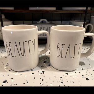 Rae Dunn Beauty & Beast mug set